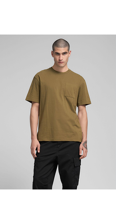 リラックスフィット コットンジャージーARMYプリント Tシャツ